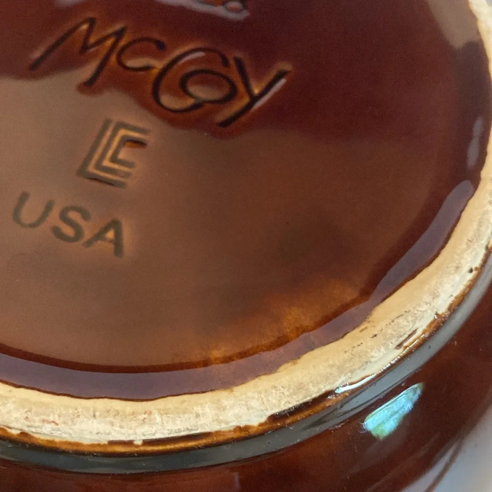 McCoy Brown Drip Glaze 8” Vintage Pottery Mixing Bowl - Picture 10 of 12